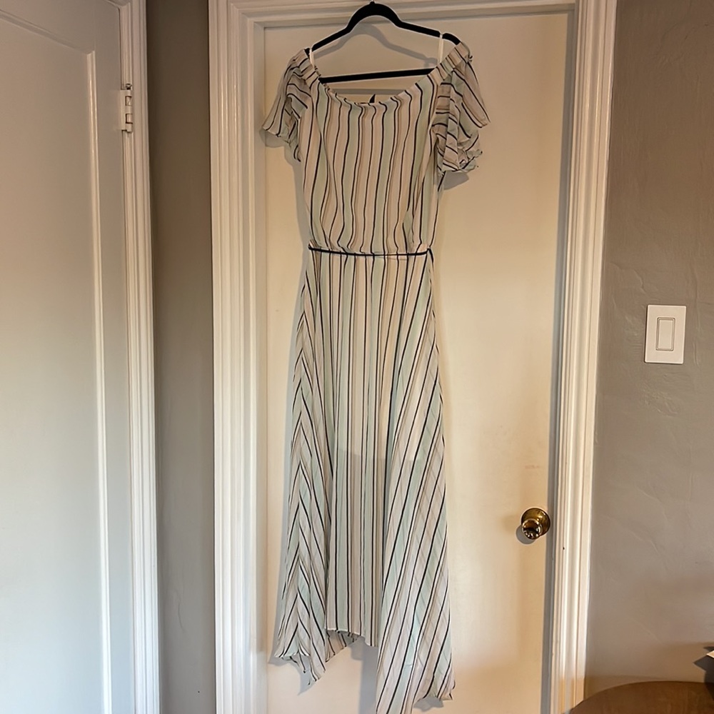 NWOT White House Black Market Asymmetrical Hem Dress with liner - Picture 2 of 2